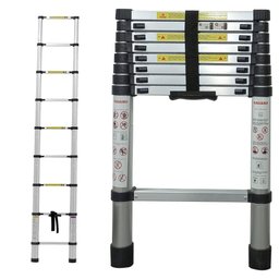 Escada Alumínio Telescópica 2.6 M 9 Degraus - Multifuncional - 2