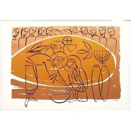 Quadro Santa Ceia Lava-pés - Cláudio Pastro 31,5cm x 43,5cm - 1