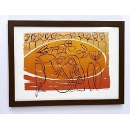 Quadro Santa Ceia Lava-pés - Cláudio Pastro 31,5cm x 43,5cm - 3