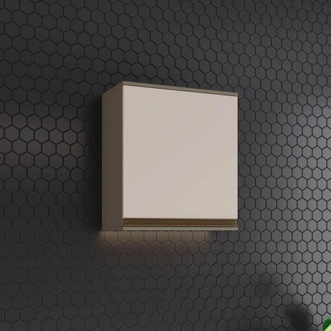 Armário Aéreo de Cozinha Lora 60cm 1 Porta MDF Duna-Cristal Casa 812