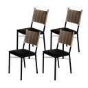 Ver imagem 1 de Kit 4 Cadeiras Para Cozinha Preta Ratan Cappuccino Assento Estofado - Preto