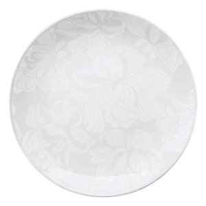 Prato Raso de Jantar Grande em Porcelana Blanc Rosas 28cm - Wp Connect Prato Raso 28cm
