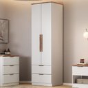 Ver imagem 1 de Guarda Roupa Solteiro 2 Portas Milan Carraro Branco