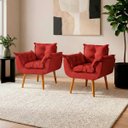 Ver imagem 1 de Kit 2 Poltronas Decorativas Reforçadas para Sala Alice para Recepção Manicure Escritório Suede