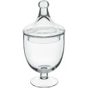 Ver imagem 1 de Potiche Decorativo de Vidro Transparente 26x13x13cm Tampa Enfeite Sala Mesa