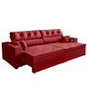Sofá 4 Lugares Smart Vermelho Retrátil, Reclinável 2,62 Metros Tecnologia Carregamento 3 portas USB - 1