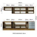 Ver imagem 4 de Armário de Cozinha Completa 300cm Rustic/Cinza Lux da Sabrina Madesa