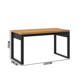 Mesa para Escritório 1,35m Estilo Industrial F20 Pradel Móveis - Freijó/preto Fosco - 4