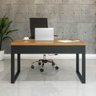 Mesa para Escritório 1,35m Estilo Industrial F20 Pradel Móveis - Freijó/preto Fosco - 2