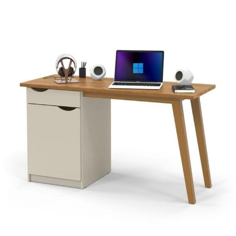 Escrivaninha Prism Off White/Cumaru  - Patrimar