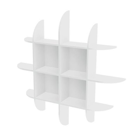 Prateleira De Parede MDF Modelo Taylor 4 Nichos 123x20x123 cm Comac