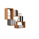 Ver imagem 3 de Nichos Decorativos 81,5cm Estilo Industrial F25 Pradel Móveis - Freijó/preto Fosco