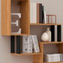 Ver imagem 2 de Nichos Decorativos 81,5cm Estilo Industrial F25 Pradel Móveis - Freijó/preto Fosco