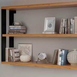 Estante Suspensa 89,5cm Estilo Industrial F26 Pradel Móveis - Freijó/preto Fosco - 2