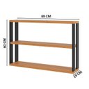 Ver imagem 4 de Estante Suspensa 89,5cm Estilo Industrial F26 Pradel Móveis - Freijó/preto Fosco