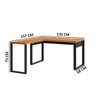 Mesa em "l" para Escritório 157,5x135cm Estilo Industrial F22 Pradel Móveis - Freijó/preto Fosco - 4