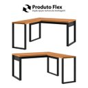 Ver imagem 5 de Mesa em "l" para Escritório 157,5x135cm Estilo Industrial F22 Pradel Móveis - Freijó/preto Fosco