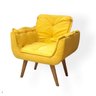 Poltrona Decorativa Amarela - Tecido Veludo - 2