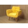 Poltrona Decorativa Amarela - Tecido Veludo - 3