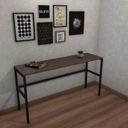 Mesa para Escritório Marelli Frame Carvalho 140x40cm - 2