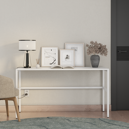 Mesa para Escritório Marelli Frame Branca 140x40cm - 5