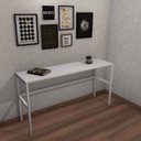 Ver imagem 2 de Mesa para Escritório Marelli Frame Branca 140x40cm
