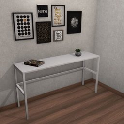 Mesa para Escritório Marelli Frame Branca 140x40cm - 2
