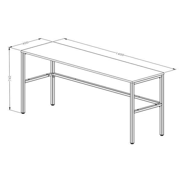 Mesa para Escritório Marelli Frame Branca 140x40cm - 3