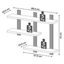 Ver imagem 3 de Estante Suspensa Estilo Industrial 89,5cm F35 Pradel Móveis - Freijó/preto Fosco