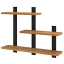 Ver imagem 2 de Estante Suspensa Estilo Industrial 89,5cm F35 Pradel Móveis - Freijó/preto Fosco