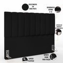 Ver imagem 4 de Kit Cabeceira Cama Box Casal King 195cm com Calçadeira Baú Dália W01 Suede Preto - Lyam