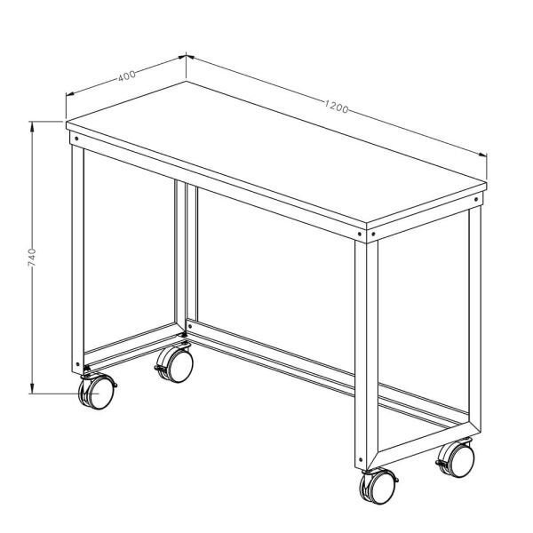 Mesa Marelli Movement 1200x400mm Branca - 3