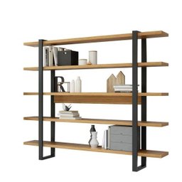 Estante Escritório 5 Prateleiras Preto Freijó Pradel - 2 Estante Escritório 5 Prateleiras Preto Freijó Pradel - 2