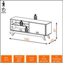 Ver imagem 3 de Rack 1 Porta de Correr 1 Prateleira Vidro Retrô Dalla Costa