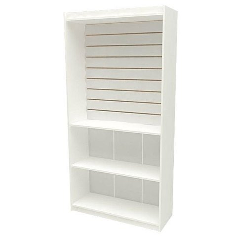 Estante Em MDF Com Painel Canaletado 2 Prateleiras Modelo Light Mista 90x180x32 cm Comac