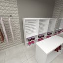 Ver imagem 3 de Estante Em MDF Com Painel Canaletado 2 Prateleiras Modelo Light Mista 90x180x32 cm Comac