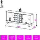 Ver imagem 4 de Rack para TV até 55 Polegadas 2 Portas com Adega 150cm Retrô Dalla Costa