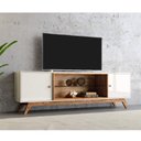 Ver imagem 2 de Rack para TV até 55 Polegadas 2 Portas 1 Prateleira de Vidro 180cm Retrô Dalla Costa