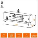 Ver imagem 4 de Rack para TV até 55 Polegadas 2 Portas 1 Prateleira de Vidro 180cm Retrô Dalla Costa