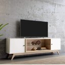 Ver imagem 1 de Rack para TV até 55 Polegadas 2 Portas 1 Prateleira de Vidro 180cm Retrô Dalla Costa