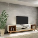 Ver imagem 1 de Rack para TV até 55 Polegadas 2 Gavetas Espelhadas e Nichos 220cm Retrô Dalla Costa