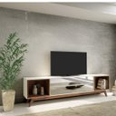 Ver imagem 1 de Rack para TV até 55 Polegadas 2 Gavetas Espelhadas e Nichos 220cm Retrô Dalla Costa