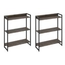 Ver imagem 1 de Kit 2 Estantes Multiuso Industrial 3 Prateleiras Areta 104x80cm C01 Carvalho Dark - Lyam Decor