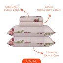 Ver imagem 3 de Jogo de Lençol Elástico Casal Padrão Cama Box 4 Peças Sultan Perla