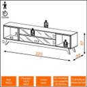 Ver imagem 3 de Rack para TV até 55 Polegadas 2 Gavetas Espelhadas e Nichos 220cm Retrô Dalla Costa