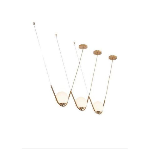 Pendente Cúpula 3 Globo Vidro Leitoso Oscar