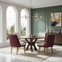 Ver imagem 1 de Kit 4 Cadeira de Jantar Virgínia Composê Veludo Bege Vinho Veludo Vinho Bege