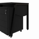 Ver imagem 5 de Mesa Escrivaninha 120cm x 60cm Tampo Chanfrado e Gaveteiro Móvel com 4 Gavetas F5 Office Cor:Preto
