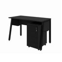 Ver imagem 2 de Mesa Escrivaninha 120cm x 60cm Tampo Chanfrado e Gaveteiro Móvel com 4 Gavetas F5 Office Cor:Preto