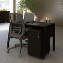 Ver imagem 7 de Mesa Escrivaninha 120cm x 60cm Tampo Chanfrado e Gaveteiro Móvel com 4 Gavetas F5 Office Cor:Preto